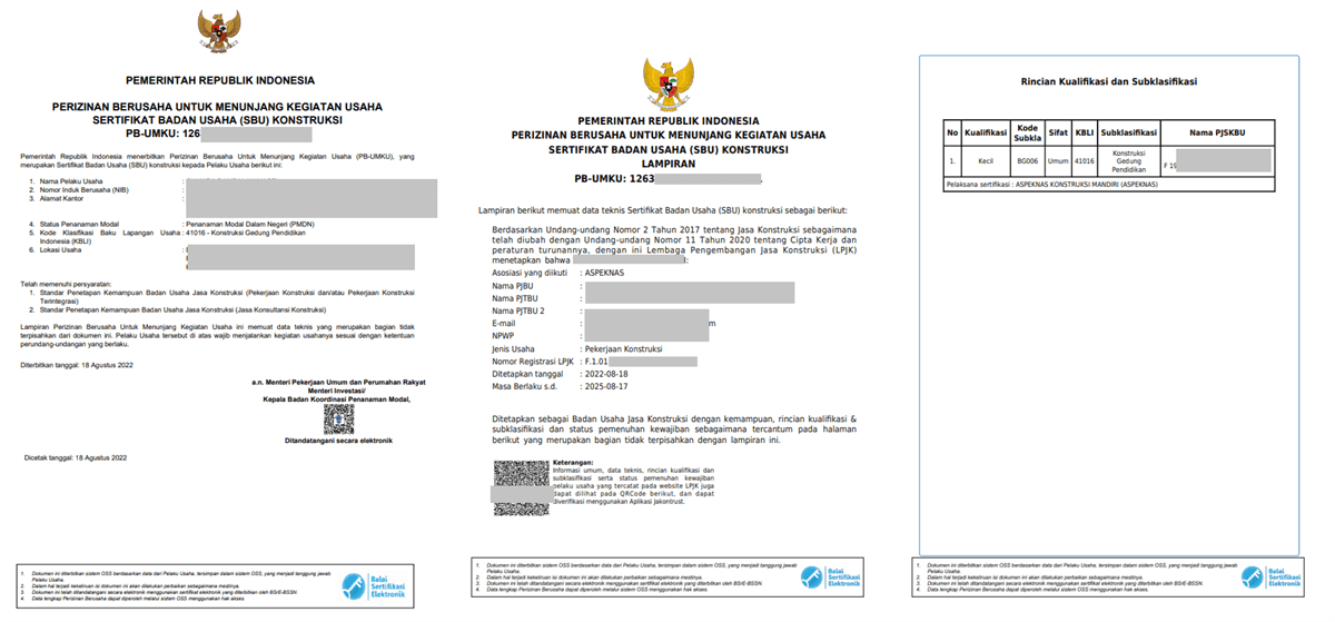 Contoh Format SBU KK002 Konstruksi Reservoir Pembangkit Listrik Tenaga Air